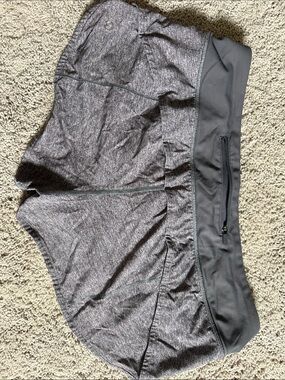 Lululemon Heather Gray lined Running Shorts